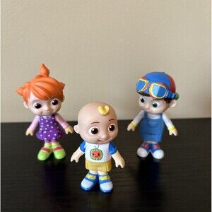 CoComelon Toy Figures Lot of 3 Yo Yo, Tom Tom, Moon bug 2021 Jazwares Preowned
